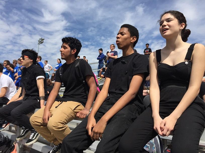 Juniors dressed up in all black for their spirit day class color.