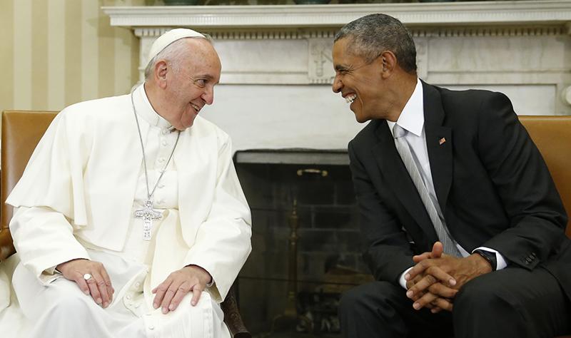 U.S.+President+Barack+Obama+meets+with+Pope+Francis+in+the+Oval+Office+of+the+White+House+in+Washington+on+September+23%2C+2015.+The+pontiff+is+on+his+first+visit+to+the+United+States.+Photo+courtesy+of+REUTERS%2FJonathan+Ernst