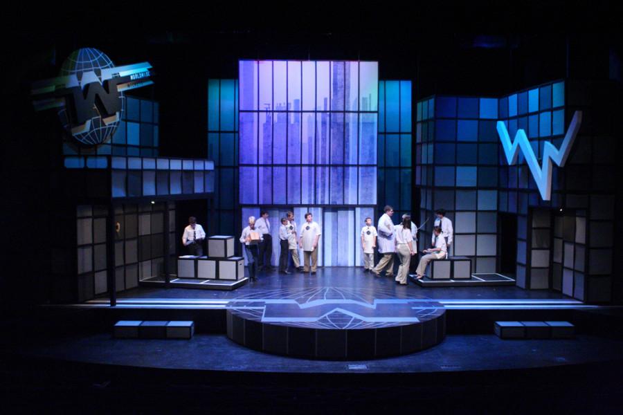 An image from a previous production of How to Succeed in Business Without Really Trying.