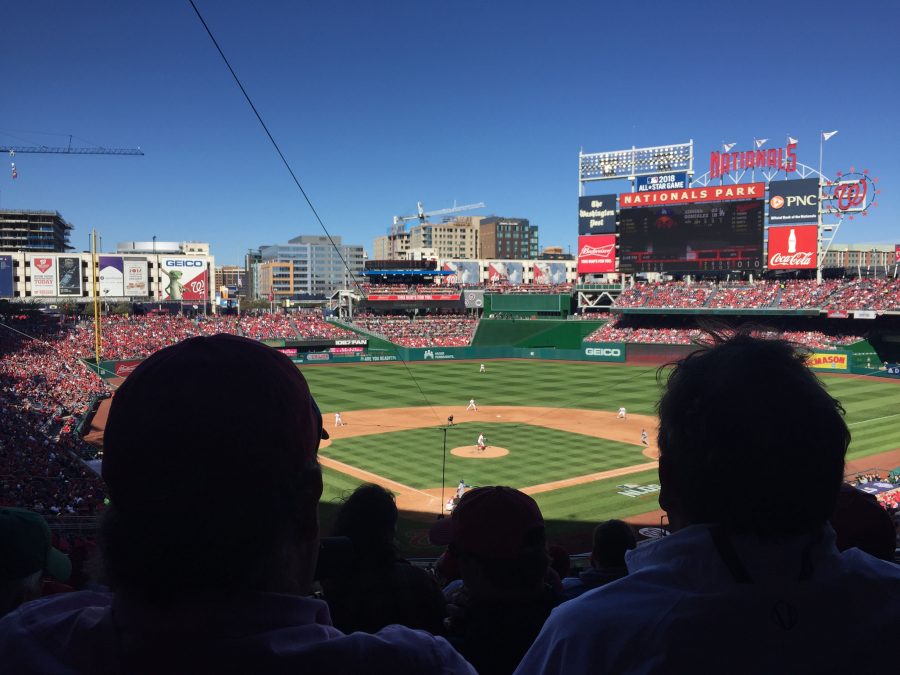 Skies are clear as freshman Holland Forsythe enjoys a big Game 2 Nats Win.