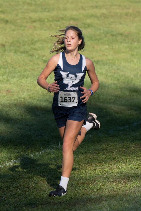 Freshman Anna Erskine participating in Girls Cross Country