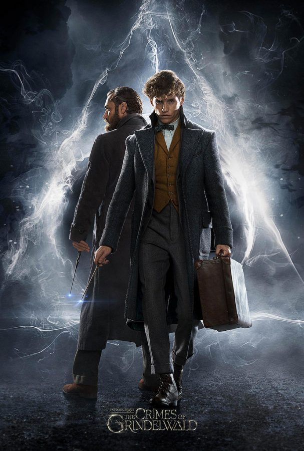 Jude+Law+and+Eddie+Redmayne+play+Albus+Dumbledore+and+Newt+Scamander+in+this+sequel+to+the+first+Fantastic+Beasts+movie.+