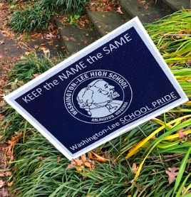 A “Keep the Name the Same” sign in a front yard taken by junior Bess Golkin. Several members of the community have placed the sign in their own yards in response to the name change decision.