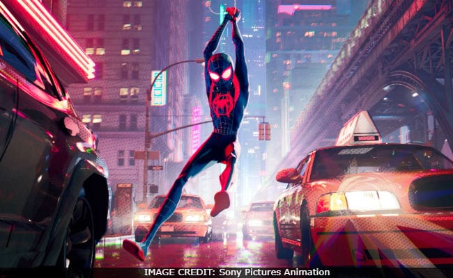 Spider-Man swings through New York City. Spider-Man: Into the Spiderverse was released on December 14.