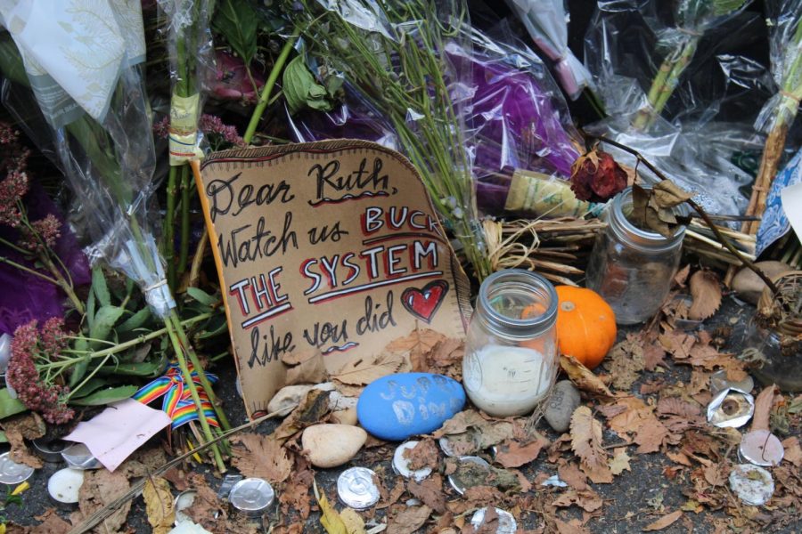 A+memorial+to+Justice+Ginsburg+promises+to+honor+her+work.+Justice+Ginsburg+passed+away+just+recently%3B+her+actions+on+the+court+touched+the+lives+of+many+students.