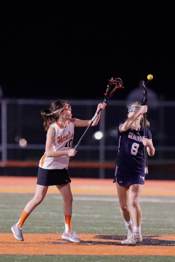 Senior Anna Erskine plays for the schools varsity lacrosse team. Erskine recently committed to Rhodes College to play Division III lacrosse. 