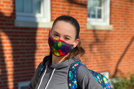 Senior Hudson James Esch poses for a back-to-school photo. Sophomores through seniors will return to the building the week of March 16, 2021.