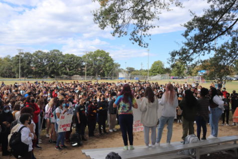 Photo of the October walkout at the school