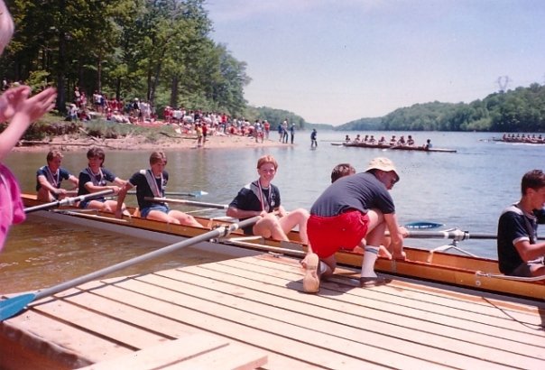 Mr. Parsons (third from the left) on the crew team in the 1970s. 