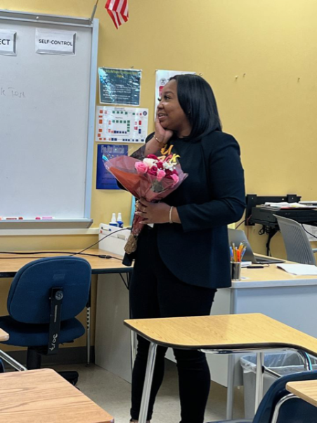  Ms. Danielle Day poses for a picture after winning APS Teacher of the Year. She was nominated by W-L students and chosen for her exemplary work within special education.