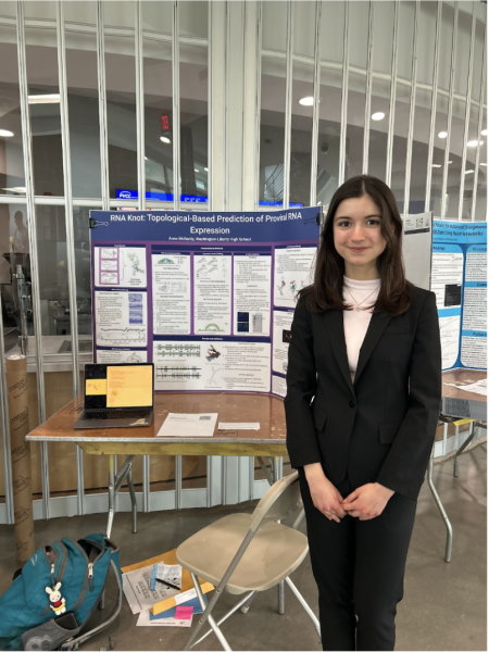 Photo of Anna Mohanty at the International Science Fair. Photo provided by Anna Mohanty.