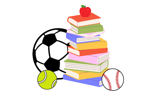 A photo of what student-athletes have to balance both in school and outside of school.
