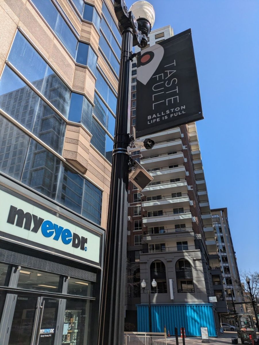 An ALPR camera in Ballston. Cameras such as these, especially those owned by Flock Safety, have come under fire for many issues.
