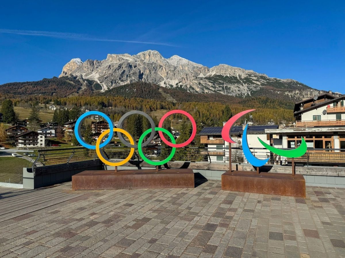 Olympic and Paralympic Symbols in Cortina d'Ampezzo, Veneto, Italy 

